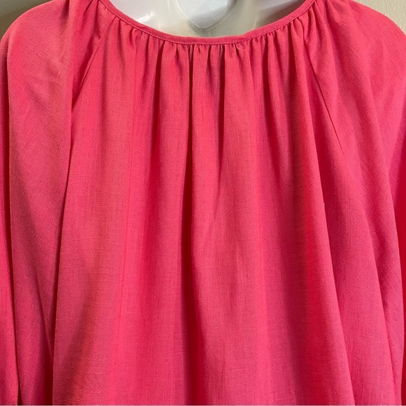 ASHLEY STEWART 3/4 Sleves Top Pink 80% Rayon 20% Linen SZ/14 - Picture 3 of 7